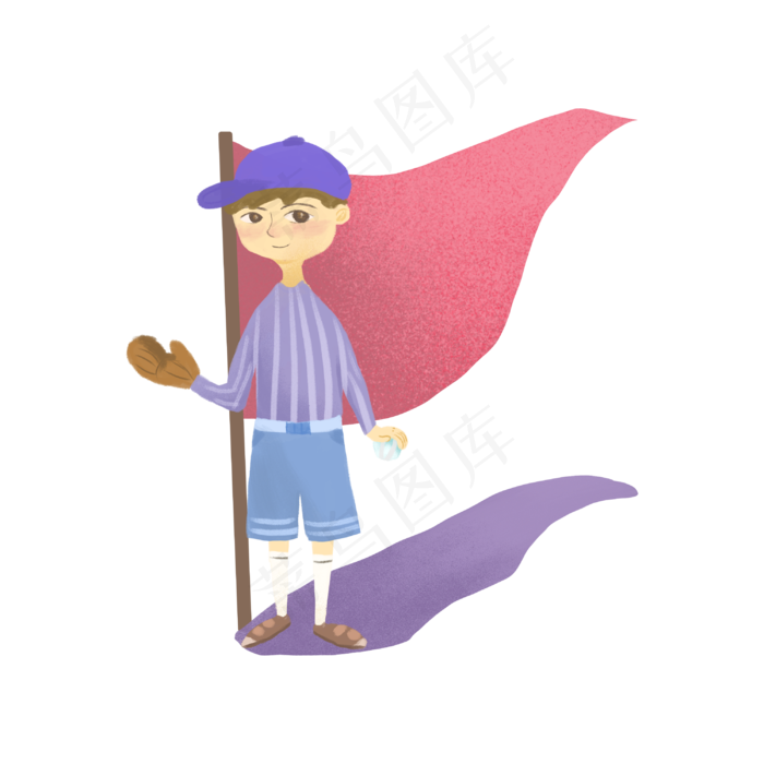 儿童节打棒球的小男孩(3000X3000(DPI:300))psd模版下载