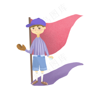 儿童节打棒球的小男孩