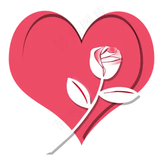 剪纸风心形玫瑰