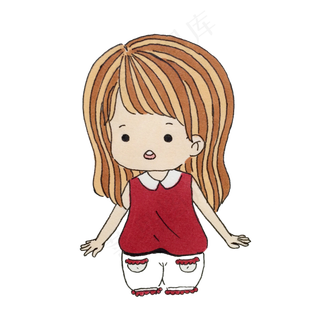 儿童节手绘日系小女孩