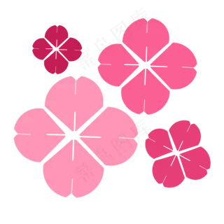 扁平化樱花节樱花花瓣下载,免抠元素