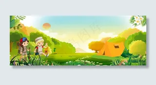 时尚军事夏令营校园旅游banner