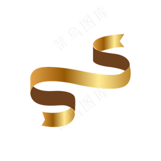 飞扬的金色彩带元素,免抠元素