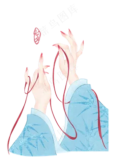 七夕国潮兰花指红线