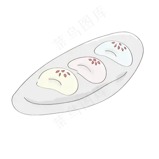 大寒春节年糕可爱手绘漫画,免抠元素