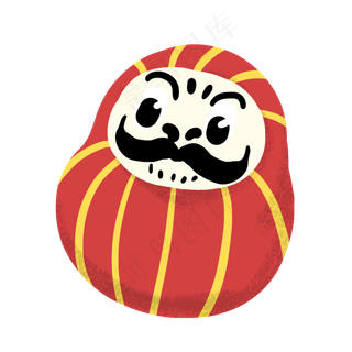 日本传统吉祥物达摩,免抠元素