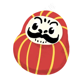 日本传统吉祥物达摩,免抠元素