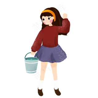 清新植树节人物设计素材