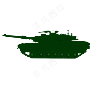 建军节绿色简洁坦克剪影
