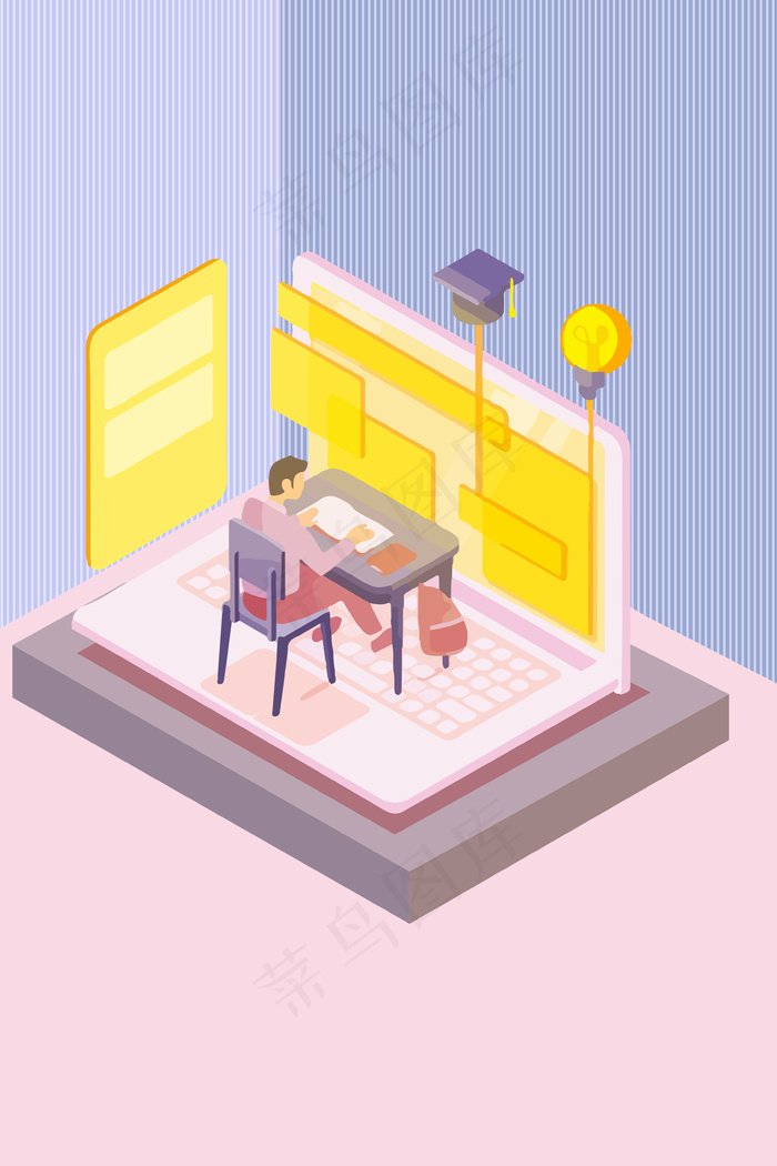 2.5D素材效果图背景图片素材