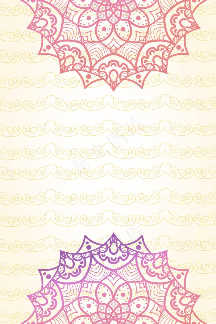 古风黄色祥云底纹背景