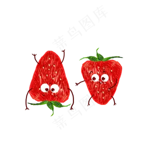 手绘可爱表情水果设计元素02