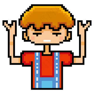 像素风格可爱小男孩