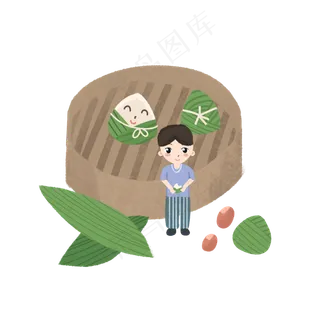 端午习俗免扣端午粽子小孩吃粽子