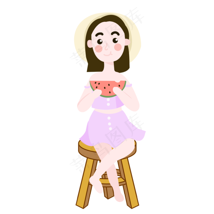 卡通大暑节气设计素材