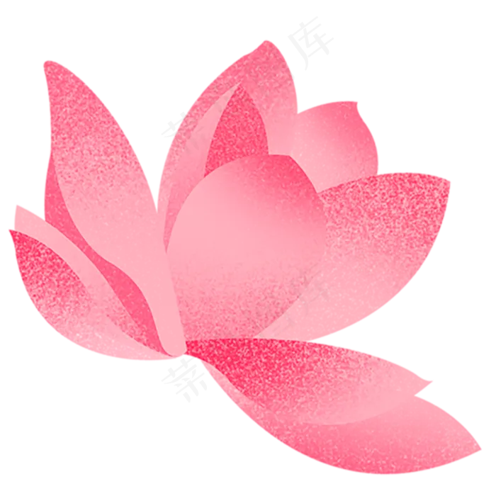 卡通红色渐变荷花免扣图(2000X2000(DPI:300))psd模版下载