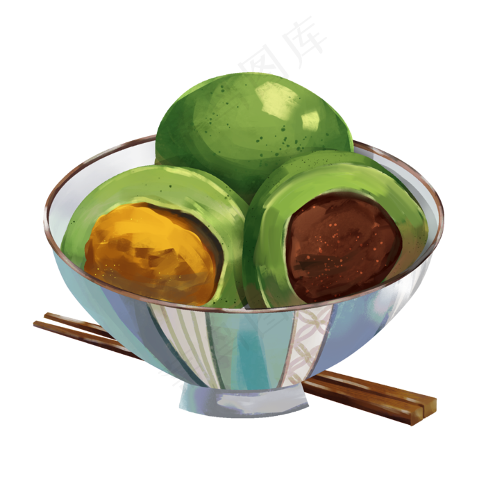 一碗青团装饰插画