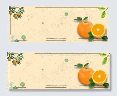 橙色清新秋季水果橘子蜜桔电商banner