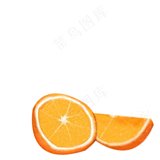 黄色新鲜水果果蔬切开的橙子手绘