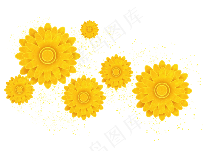 烫金风格花朵,免抠元素
