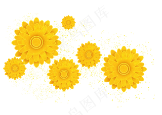 烫金风格花朵,免抠元素