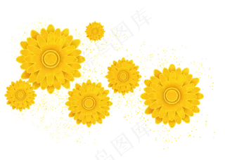 烫金风格花朵,免抠元素