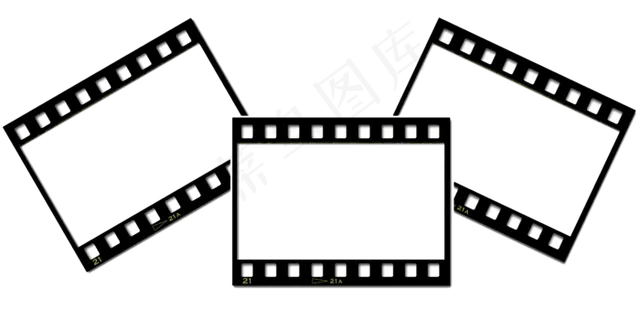 手绘黑色电影胶片,免抠元素