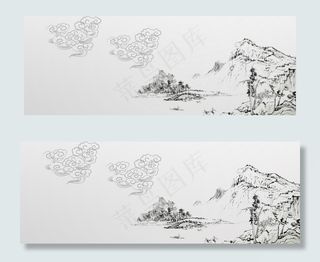 创意水墨复古中国风banner