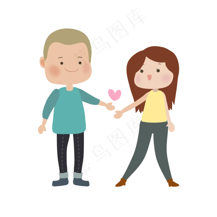 情人节卡通情侣矢量ai矢量模版下载