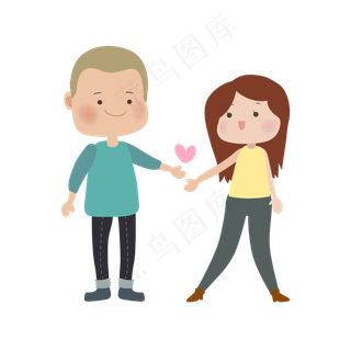 情人节卡通情侣矢量