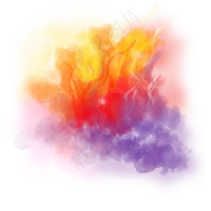 彩色烟雾,免抠元素(3000*3000px 300 dpi )psd模版下载