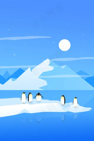 扁平渐变保护环境保护野生动物保护企鹅