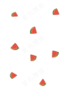 手绘小清新西瓜漂浮素材,免抠元素