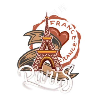 城市涂鸦接头法国巴黎铁塔浪漫P