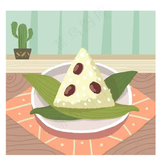 中国端午佳节放在窗前的粽子