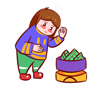 端午节粽子节吃粽子手绘