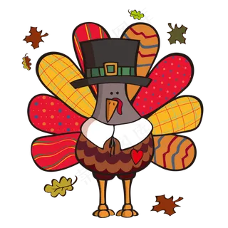 感恩节卡通火鸡矢量,免抠元素
