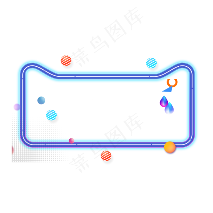 618边框猫头霓虹灯光荧光灯,免抠元素