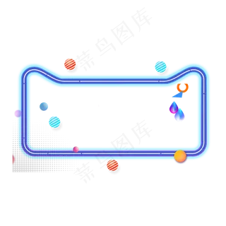 618边框猫头霓虹灯光荧光灯,免抠元素