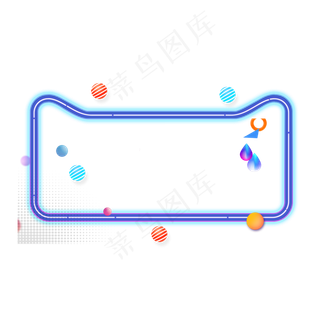 618边框猫头霓虹灯光荧光灯,免抠元素