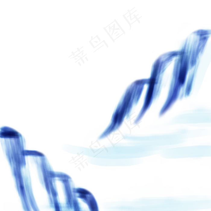 中国风水彩蓝色山脉简约蓝雾食品(2000X2000(DPI:72))psd模版下载