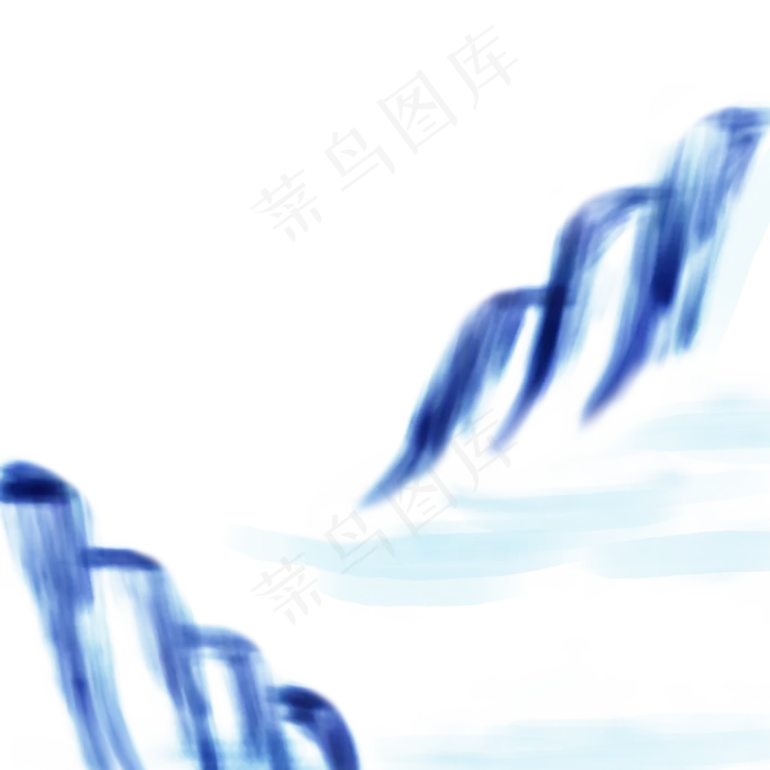 中国风水彩蓝色山脉简约蓝雾食品(2000X2000(DPI:72))psd模版下载