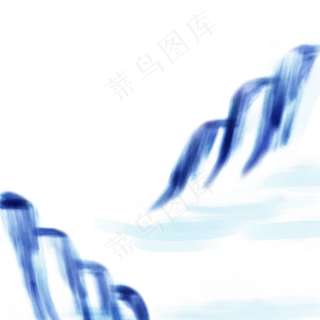 中国风水彩蓝色山脉简约蓝雾食品