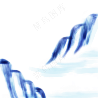 中国风水彩蓝色山脉简约蓝雾食品