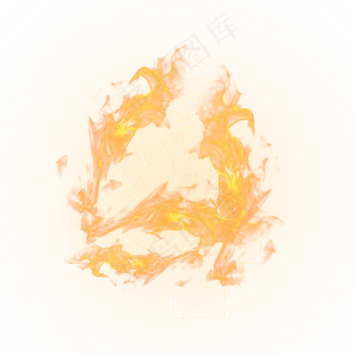 炫酷火焰烟雾光效数字4