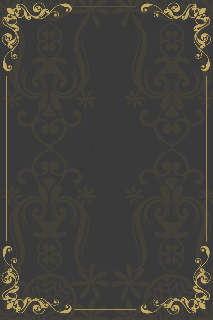 欧式花纹复古边框背景