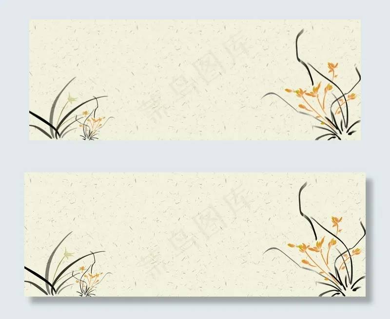 水墨中国风花卉动物banner(1920*700px 	       )psd模版下载