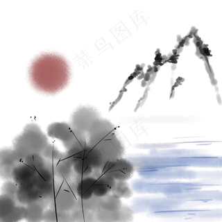 中国风水墨写意意境山水