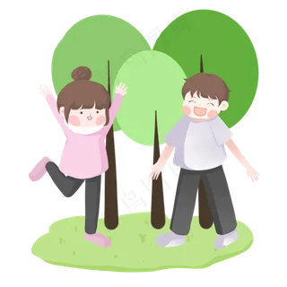 植树节大家一起栽种小树