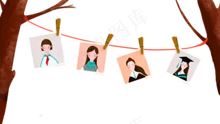 手绘毕业季大头贴